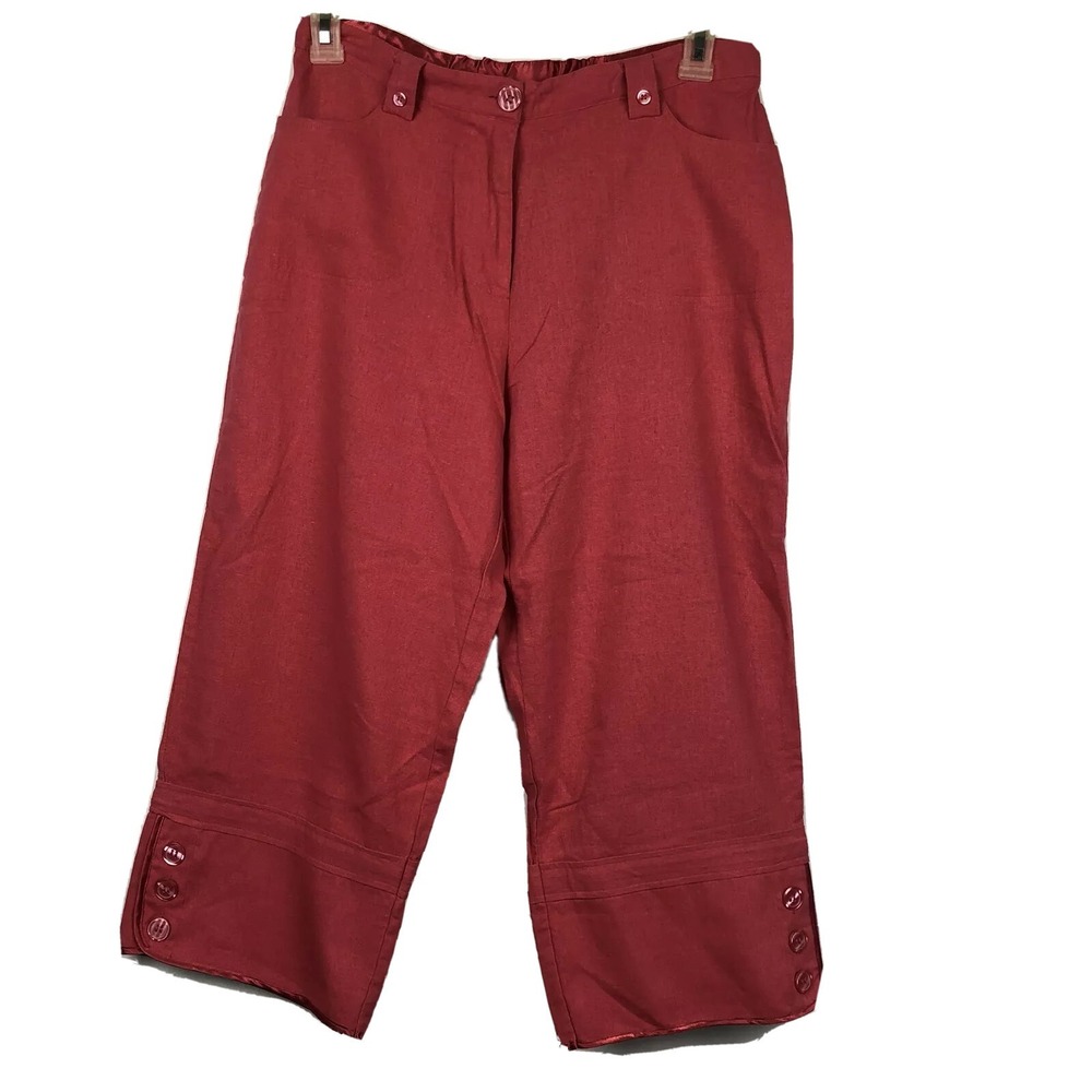 Shore Women's Pants Size 10 Linen Blend Cropped (BL)